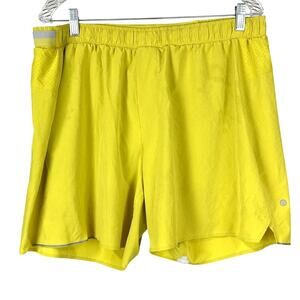 Lululemon Surge Lined Short 6" Yellow Men's Size XXL STAINED Used Condition